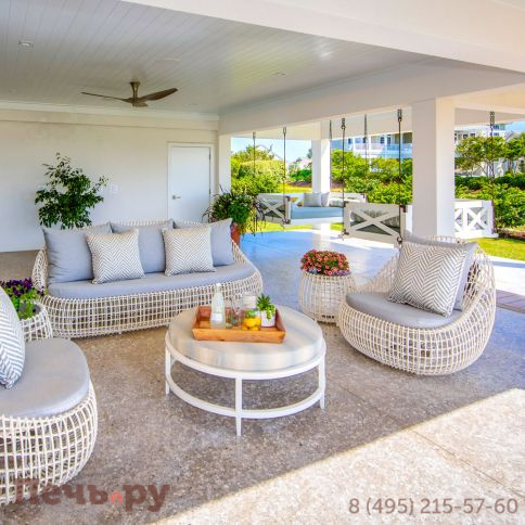 Диван трехместный плетеный с подушками JANUS et Cie Vino фото 5