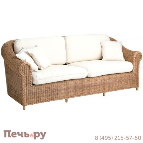 Диван трехместный плетеный с подушками Point Brumas фото