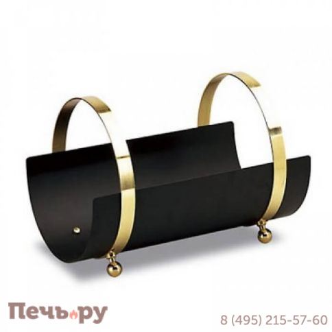 Дровница Comex 10.049N Nero/Ottone H.34 50x33 фото