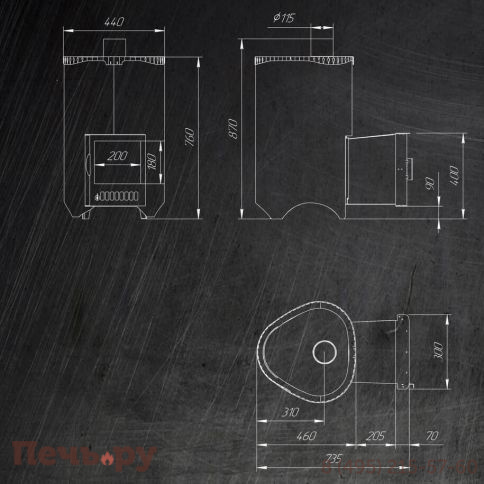 Дровяная банная печь Ферингер Мини в кожухе Дуб паровая с закрытой каменкой до 18 куб м фото 5