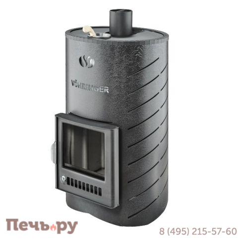 Дровяная банная печь Ферингер Уют 18 в кожухе Лайн с закрытой каменкой до 18 куб м фото