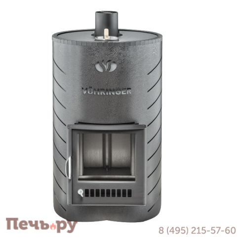 Дровяная банная печь Ферингер Уют 25 в кожухе Лайн с закрытой каменкой до 25 куб м фото 2