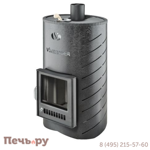 Дровяная банная печь Ферингер Уют 25 в кожухе Лайн с закрытой каменкой до 25 куб м фото