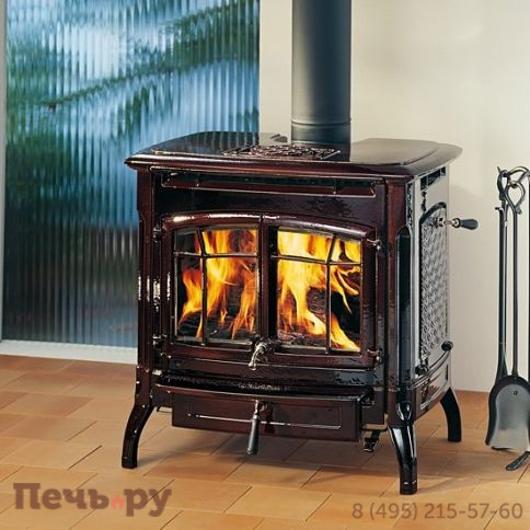 Дровяная печь Hergom Bennington коричневая эмаль фото 3
