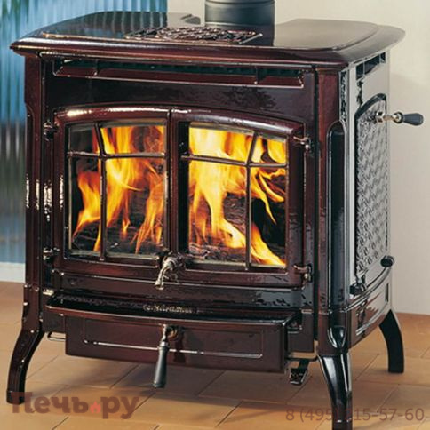Дровяная печь Hergom Bennington коричневая эмаль фото