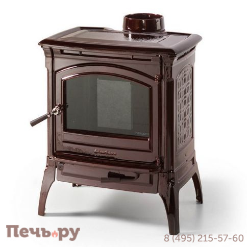 Дровяная печь Hergom Shelburne коричневая эмаль фото
