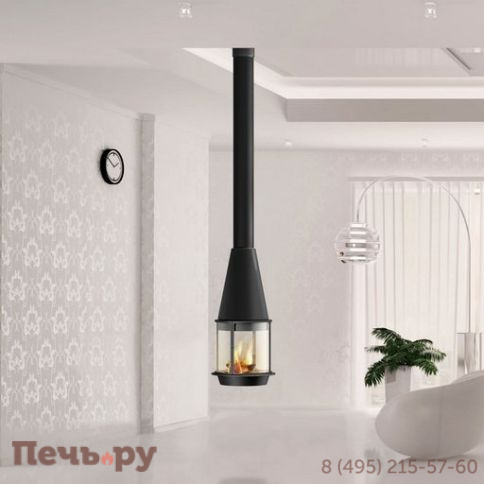Дровяной камин Traforart Central Arlet черный, высокое стекло фото 3