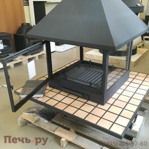 Дровяной камин Traforart Vulcano Central (Вулкано) керамика со стеклом фото 15