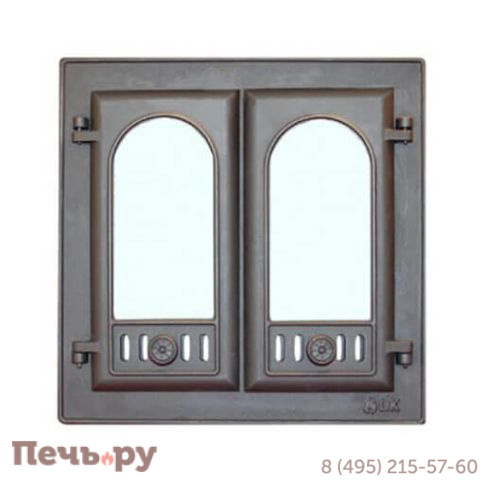 Дверца каминная LK 2-х створчатая (410х410) фото