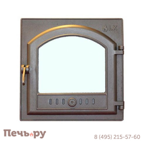 Дверца каминная LK герметичная со стеклом (410х410) фото