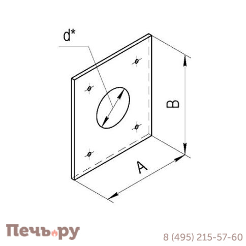 Экран защитный Феррум 580х580 с отверстием (AISI 430/ 0.5) фото 6