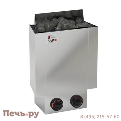 Электрическая печь SAWO Nordex Mini NRMN-36NB-Z (встроенный пульт, внутри оцинковка, снаружи нержавейка) фото