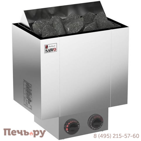 Электрическая печь SAWO Nordex NRX-90NB-Z (встроенный пульт, внутри оцинковка, снаружи нержавейка) фото