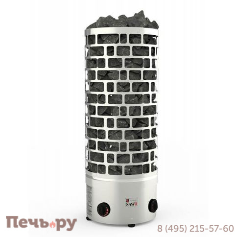 Электрическая печь SAWO Tower Aries круглая ARI3-90NB-P (встроенный пульт управления) фото