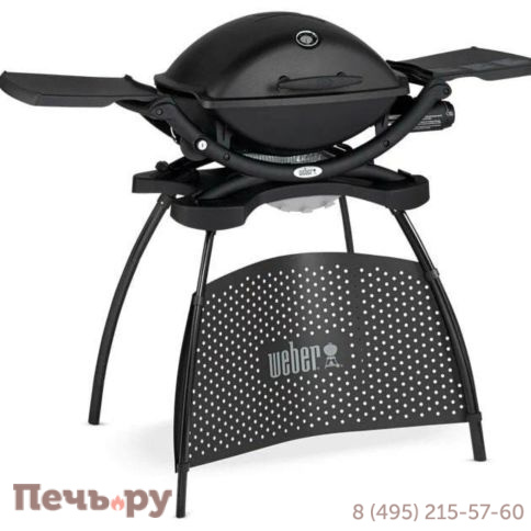 Газовый гриль Weber Q 1200 Black Line с подставкой фото