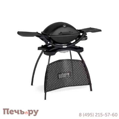 Газовый гриль Weber Q 2200 Black Line с подставкой фото 2
