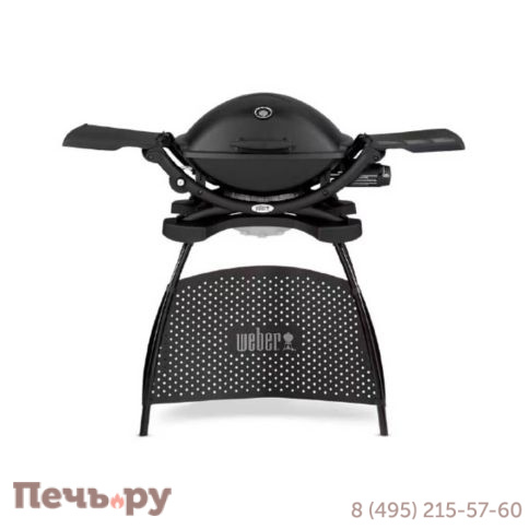 Газовый гриль Weber Q 2200 Black Line с подставкой фото