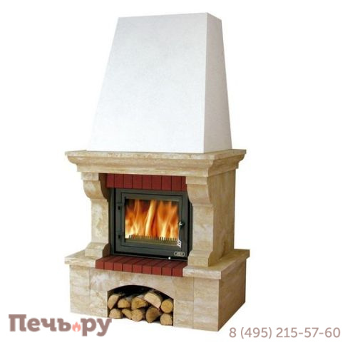 Готовый камин ABX Glasgow Klasik с цоколем песчаник фото