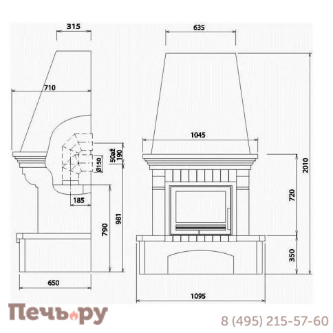 Готовый камин ABX Preston Klasik фото 4