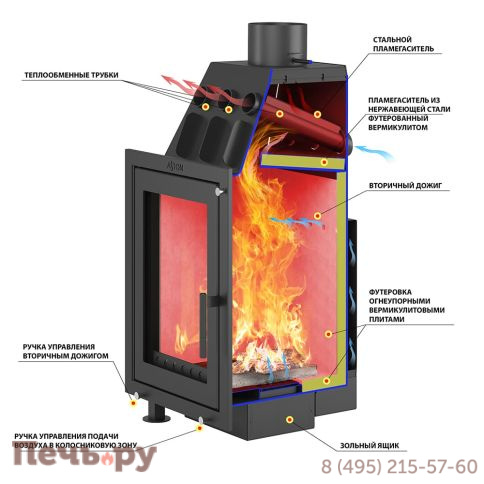 Готовый камин Aston Вертикаль Bran H-1346 Амфиболит фото 5