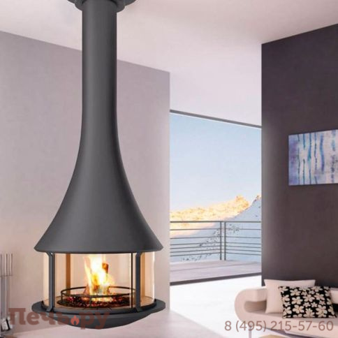 Готовый камин Bordelet Zelia 908 центральный со стеклом и лакированным покрытием фото