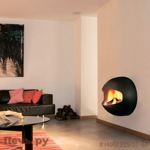 Готовый камин Focus Emifocus открытый, труба в стене фото