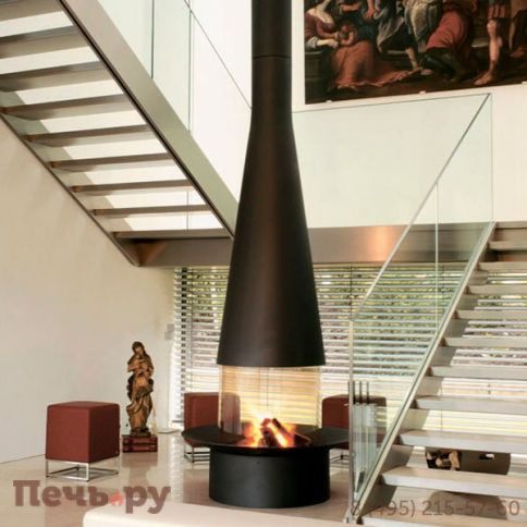 Готовый камин Focus Filiofocus 2000 центральный, со стеклом фото