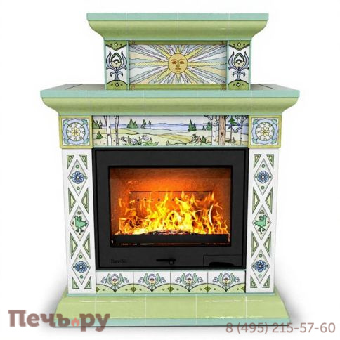 Готовый камин КимрПечь Билибин двухъярусный художественный центральный с топкой Астов К7454 фото 6