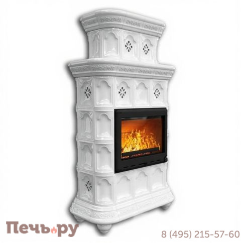 Готовый камин КимрПечь Истра двухъярусный центральный с топкой Астов МЛ 700 фото