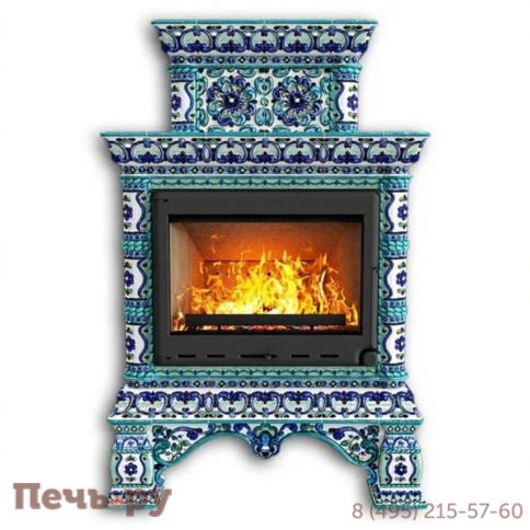 Готовый камин КимрПечь Кострома двухъярусный центральный с топкой Астов МЛ 700 фото 17