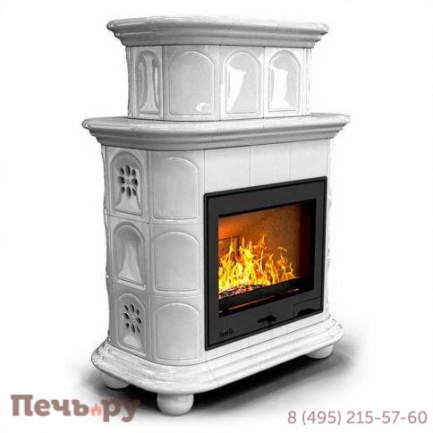 Готовый камин КимрПечь Прованс двухъярусный пристенный с топкой Астов МЛ 700 фото