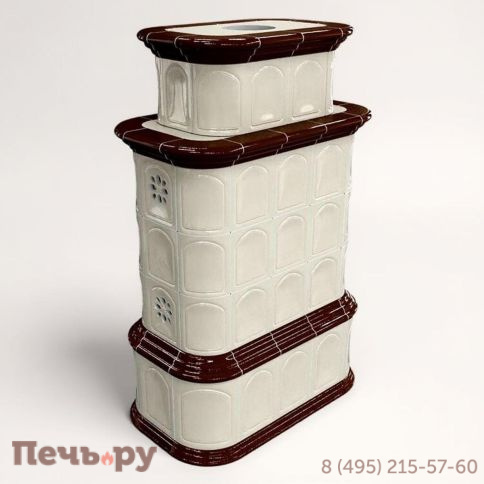 Готовый камин КимрПечь Прованс с дровником двухъярусный центральный с топкой Астов К7454 фото 19