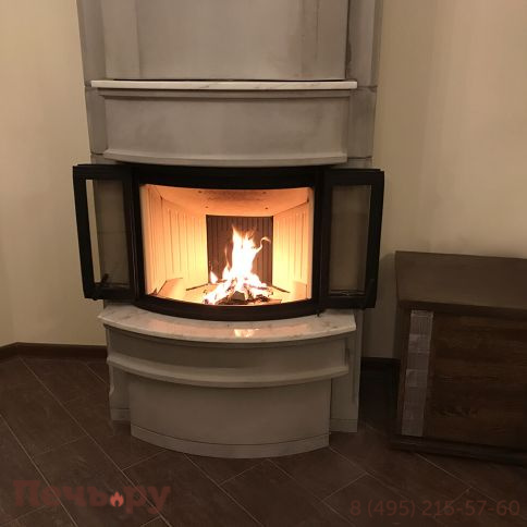 Готовый камин Nordpeis Akropolis пристенный (топка со складными дверцами) фото 5