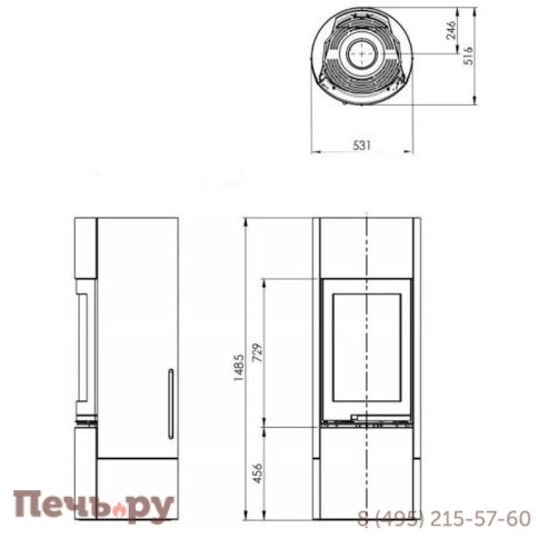 Готовый камин Nordpeis Atlanta высокая colorado natural + топка S-26R фото 3