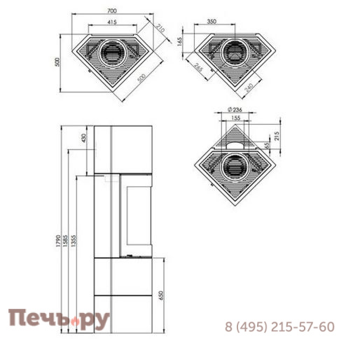 Готовый камин Nordpeis Odense + топка S-31A фото 4