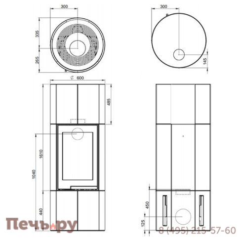 Готовый камин Nordpeis Ronda 160 + топка S26R фото 6