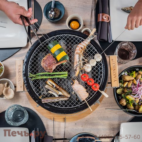 Гриль настольный Yakiniku Shichirin круглый фото 2