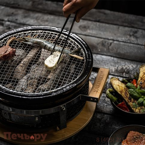 Гриль настольный Yakiniku Shichirin круглый фото 5