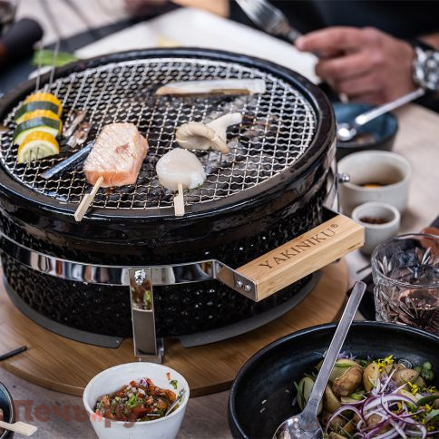 Гриль настольный Yakiniku Shichirin круглый фото 6