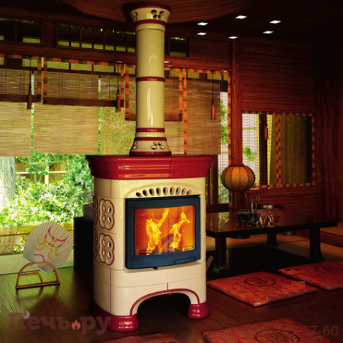 Изразцовая камин Эланд (облицовка) пристенный двухцветный фото 3