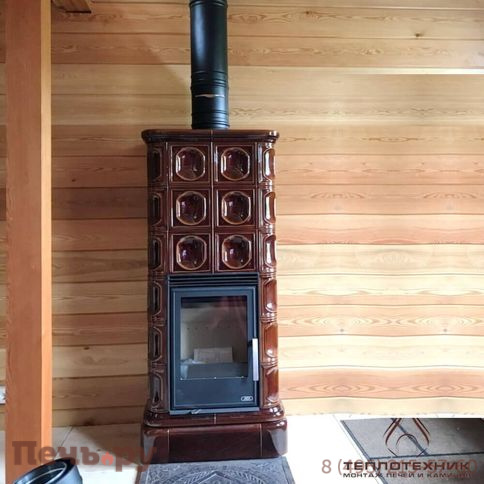 Кафельная печь ABX Kaledonie L, с чугунной топкой фото 6