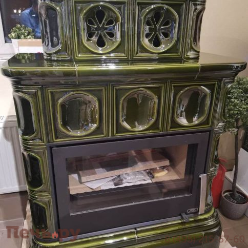 Кафельная печь ABX Karelie P OX, кафельный цоколь - вставка стальная фото 6