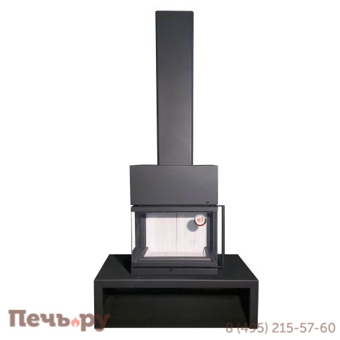Камин ЭкоКамин Мадрид на дровнике Гигант центральный подовый фото