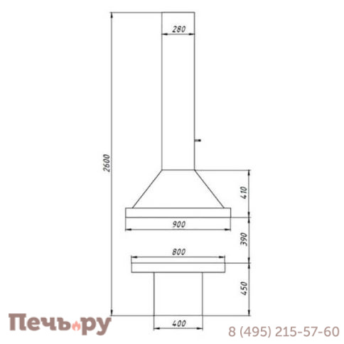 Камин Fabrica Nametkin N-3 без стекла, столешница-камушки фото 3