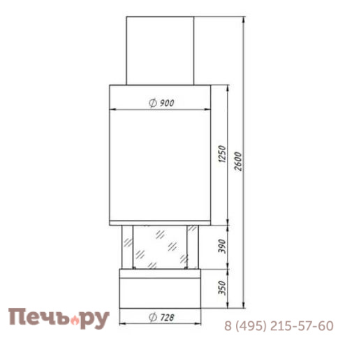 Камин Fabrica Nametkin N-4 без стекла, столешница-камушки фото 3