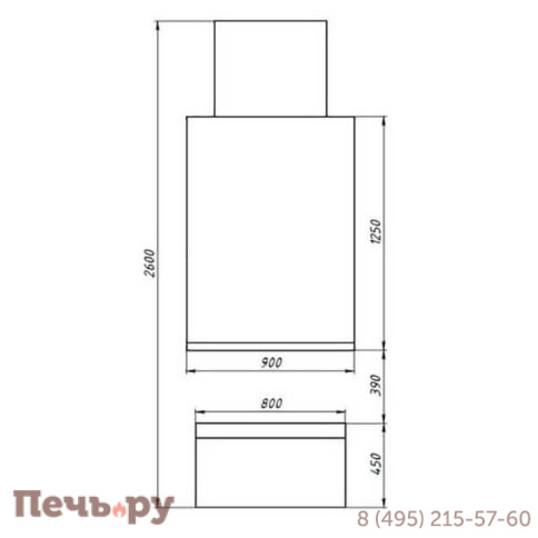 Камин Fabrica Nametkin N-5 без стекла, столешница-камушки фото 3