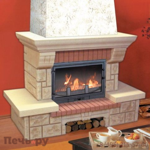 Камин Мета (облицовка Брио и топка Эльба 700 Аква Ш) фото