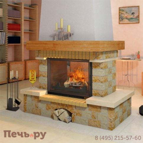 Камин Мета (облицовка Кольцо 800 и топка DF - 800) фото