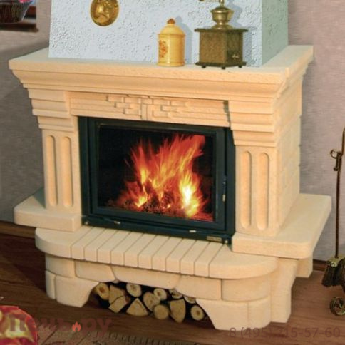 Камин Мета (облицовка Соната и топка Оптима 701 Аква Ш) фото