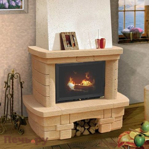 Камин Мета (облицовка Сопрано и топка Эльба 700 Ш) фото